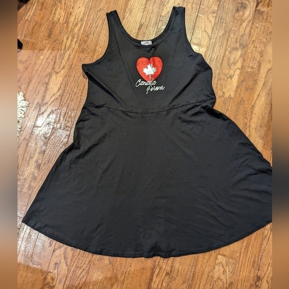 Black dress Canada Forever cotton dress, black & gray plus size 1x - Picture 6 of 8